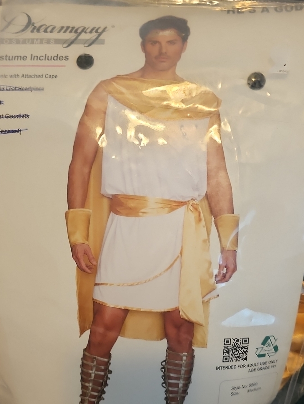 Dreamguy White and Gold Roman Toga Costume